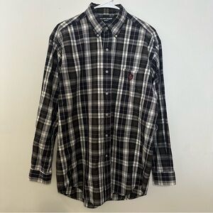 Ralph Lauren Golf Tilden Mens Plaid Button Front Long Sleeve Oxford Shirt Medium